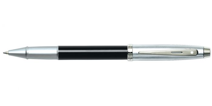 SHEAFFER 100 ROLLERBALL BLACK LAQUER BARREL BRUSHED CHROME CAP